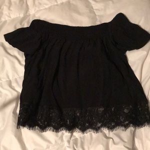 Black off the shoulder top